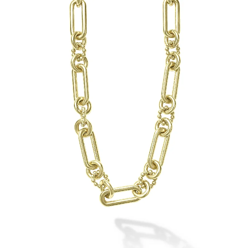 elegant chain necklaces for women-Signature Caviar 18K Gold Link Necklace