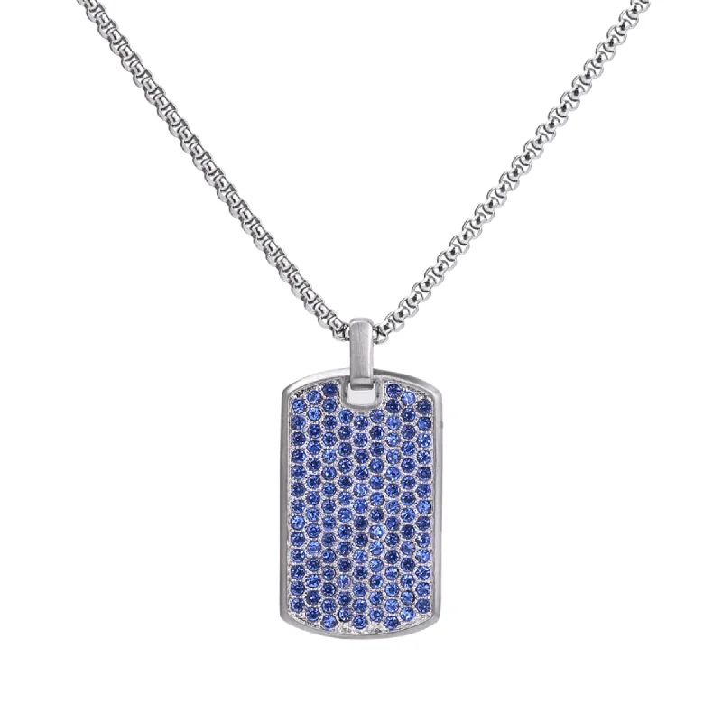 silver necklaces for women-Silver Necklace with Blue Zircon Pendant