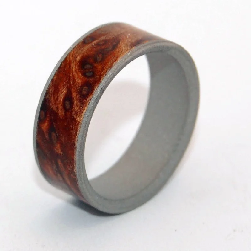 Mens Ring | Men's Redwood Burl & Titanium Wedding Ring