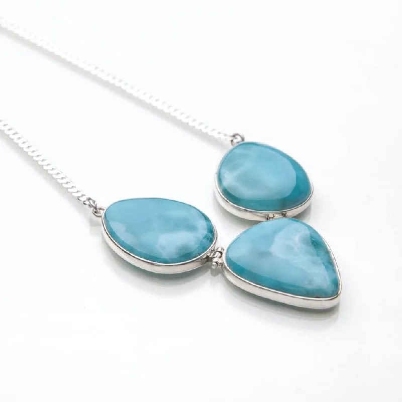 diamond-encrusted necklaces for women-Larimar Necklace Mafa