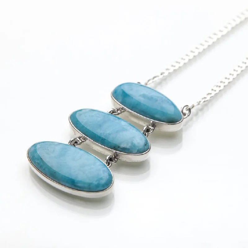 sterling silver necklaces for women-Larimar Necklace Gretta