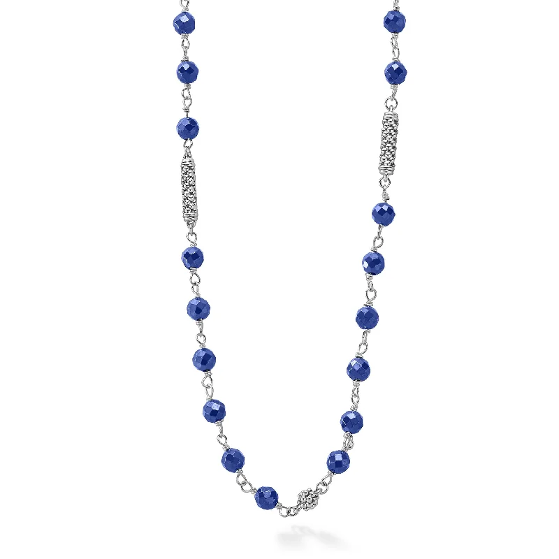 heart pendant necklaces for women-Caviar Icon Ultramarine Ceramic Beaded Necklace