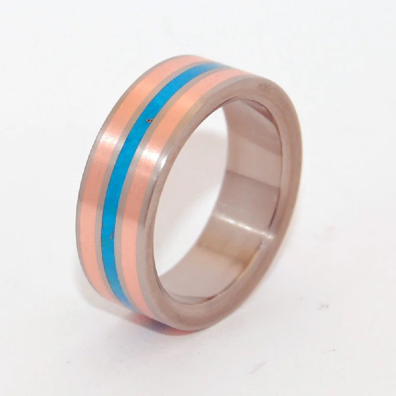 Campitos Mountain | Men's Copper, Turquoise & Titanium Wedding Ring