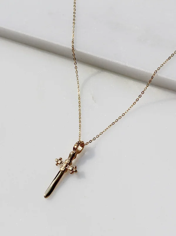 geometric pendant necklaces for women-Roman Dagger Necklace