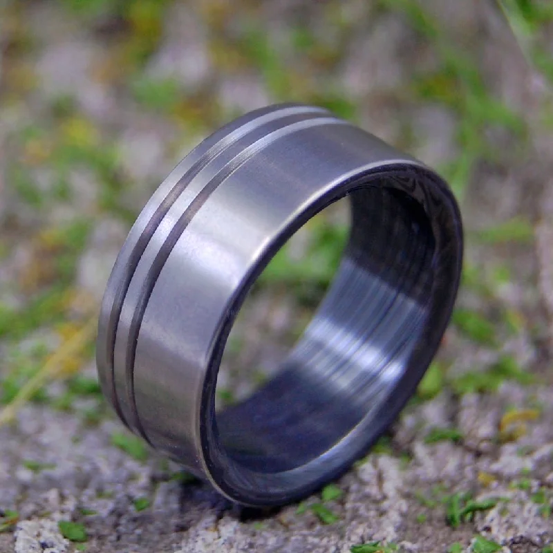 Damascus Kore | Men's Damascus Steel & Titanium Wedding Ring