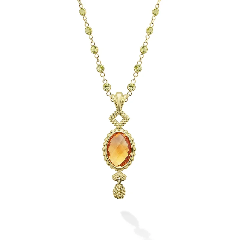 designer necklaces for women-Studio 18K Gold Citrine Pendant Necklace