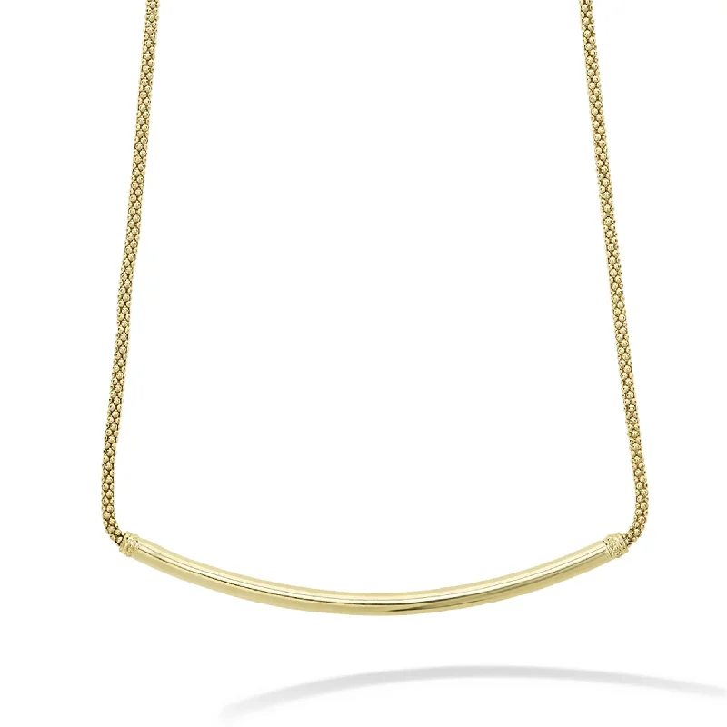 gemstone necklaces for women-Caviar Gold 18K Gold Caviar Bar Necklace