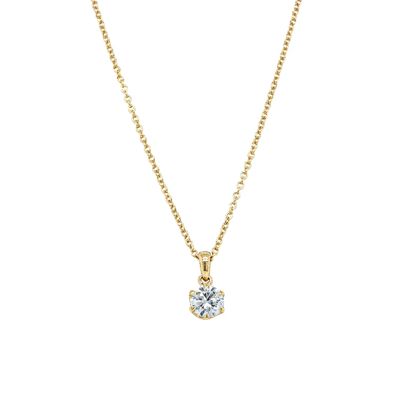 modern necklaces for women-18ct Yellow Gold .50ct Diamond Lily Pendant