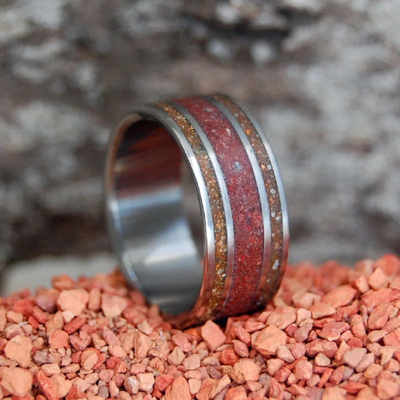 Rub Some Dirt On It | Men's Baseball Pitchers Mound Dirt & Titanium Wedding Ring