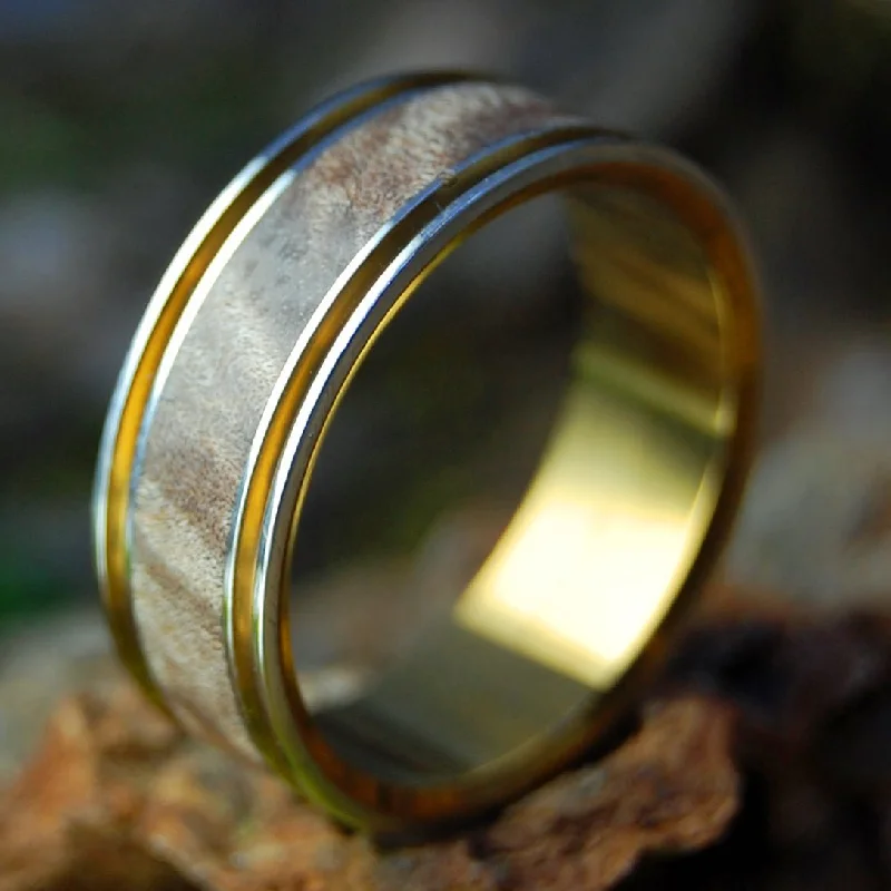 Miracles Happen | Men's Dark Maple Wood & Titanium Wedding Ring