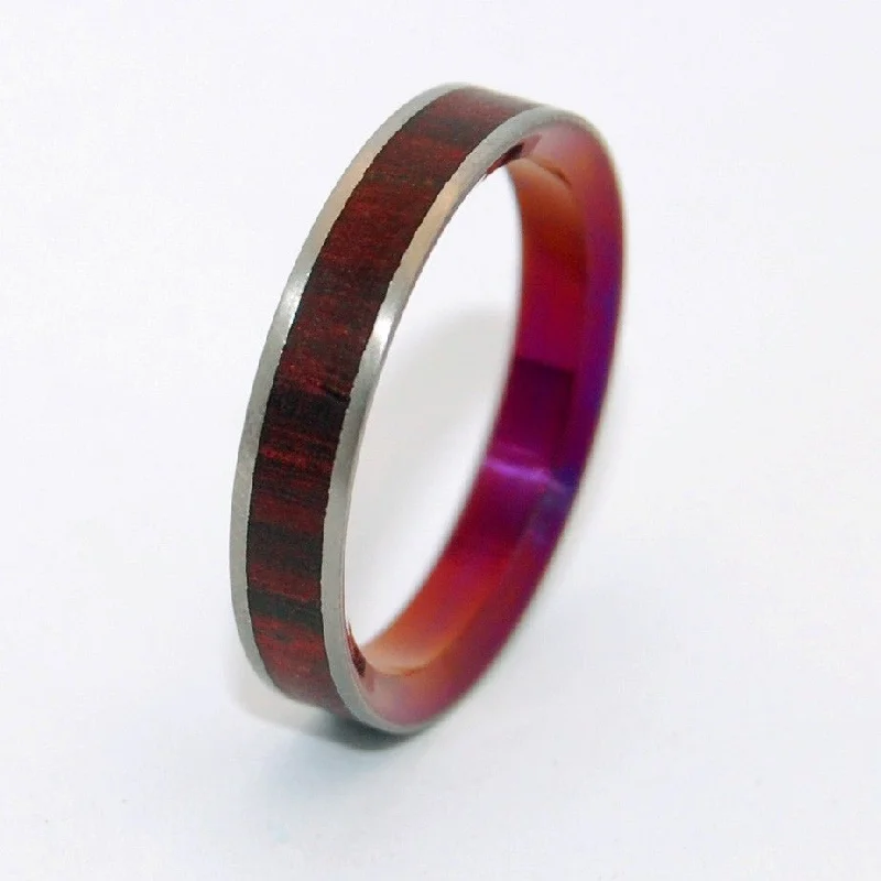 After Life's Kiss | Men's Cocobolo Wood & Titanium Wedding Ring