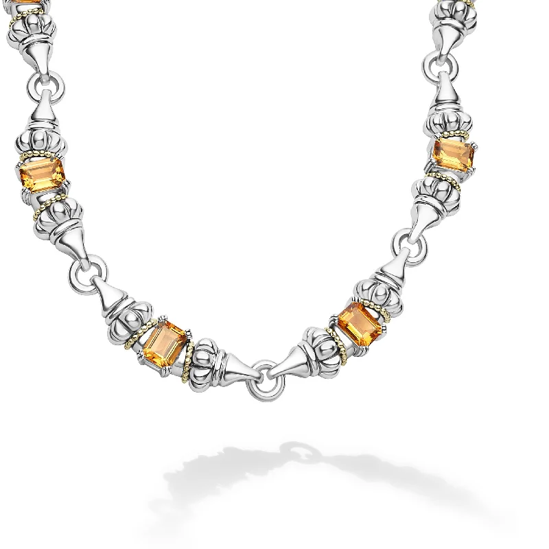 custom gemstone necklaces for women-Glacier Citrine Caviar Beaded Necklace