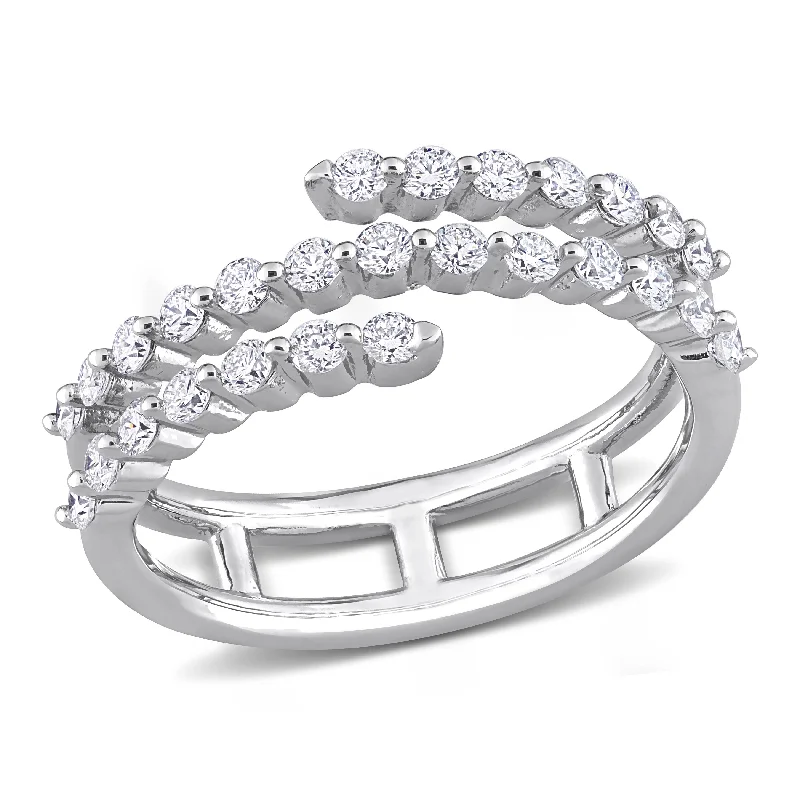 alternative engagement rings for women-Created Forever 5/8ct TW Lab-Grown Diamond Coil Ring in Platinum Silver