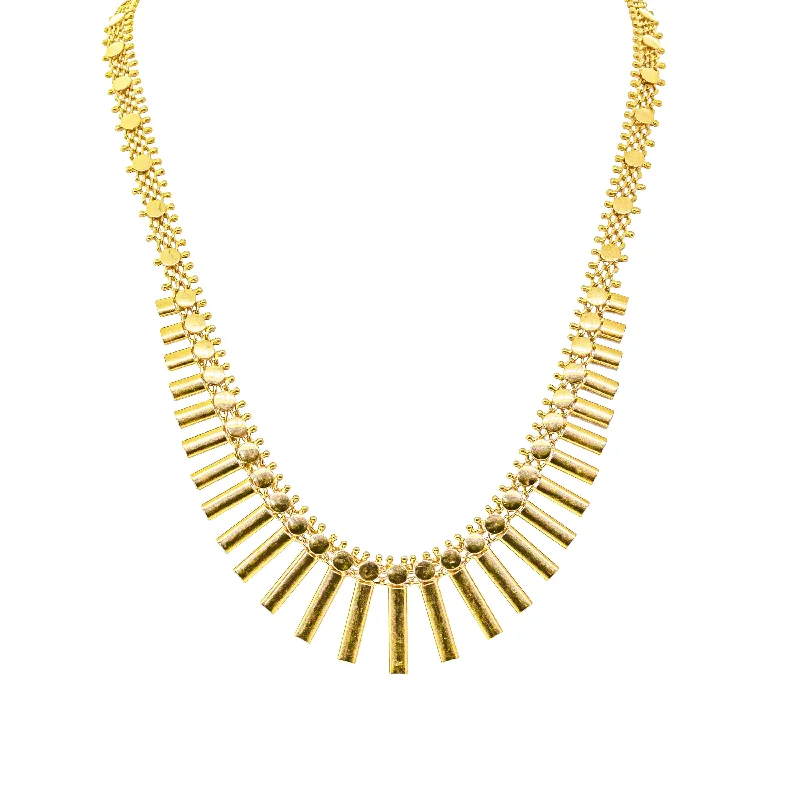 zodiac necklaces for women-Vintage 18ct Yellow Gold Fringe Necklace