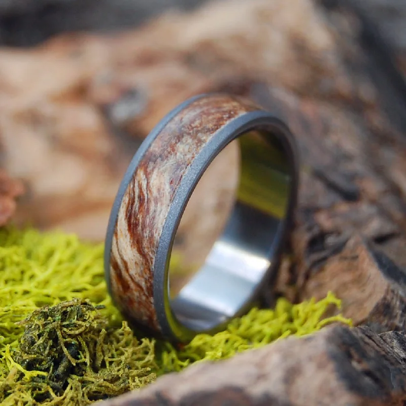 Spalted Dome | Men's Spalted Maple & Titanium Domed Wedding Ring