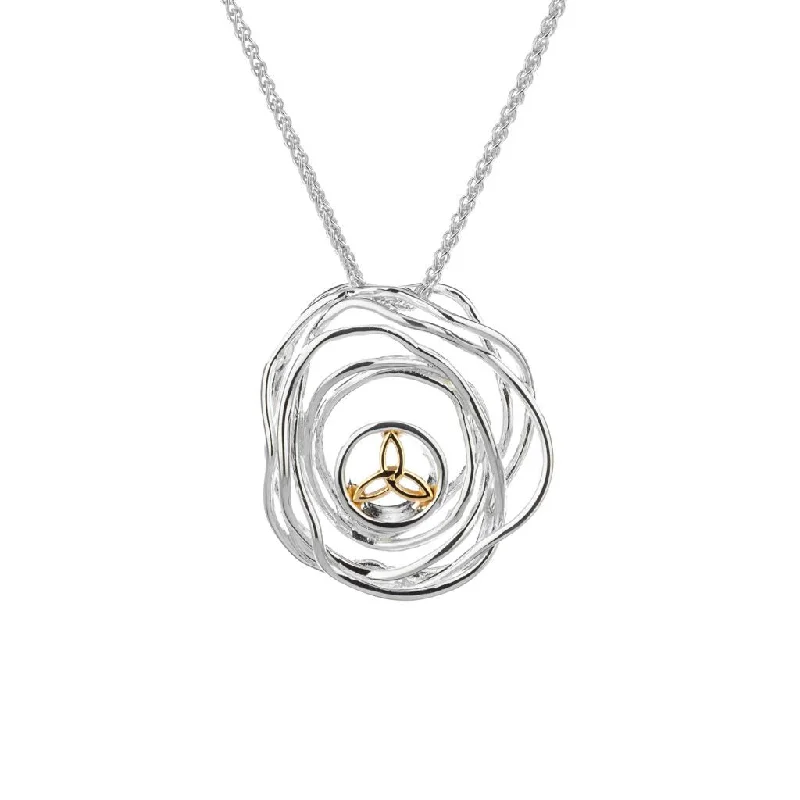 luxury pendant necklaces for women-Silver and 10k Gold Celtic Cradle of Life Pendant