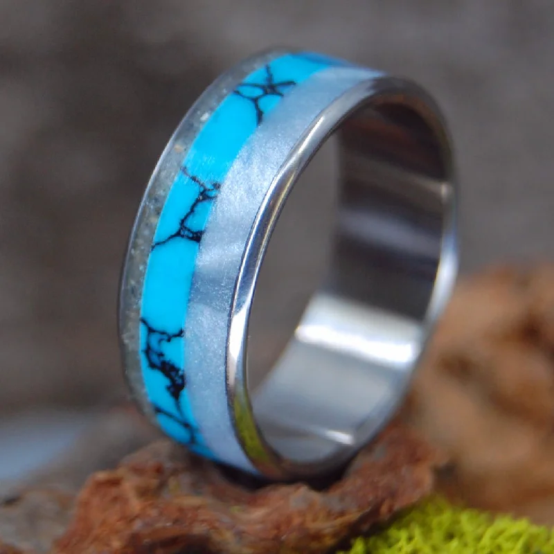 Our Beach | Beach Sand & Turquoise Wedding Ring