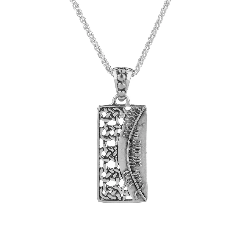 charm necklaces for women-Silver Ogham Pendant 'Misneach-Courage'