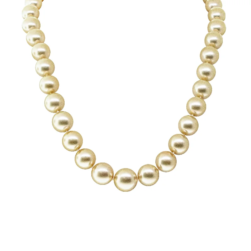 classic necklaces for women-Vintage 18ct Yellow Gold Mikimoto South Sea Pearl Strand