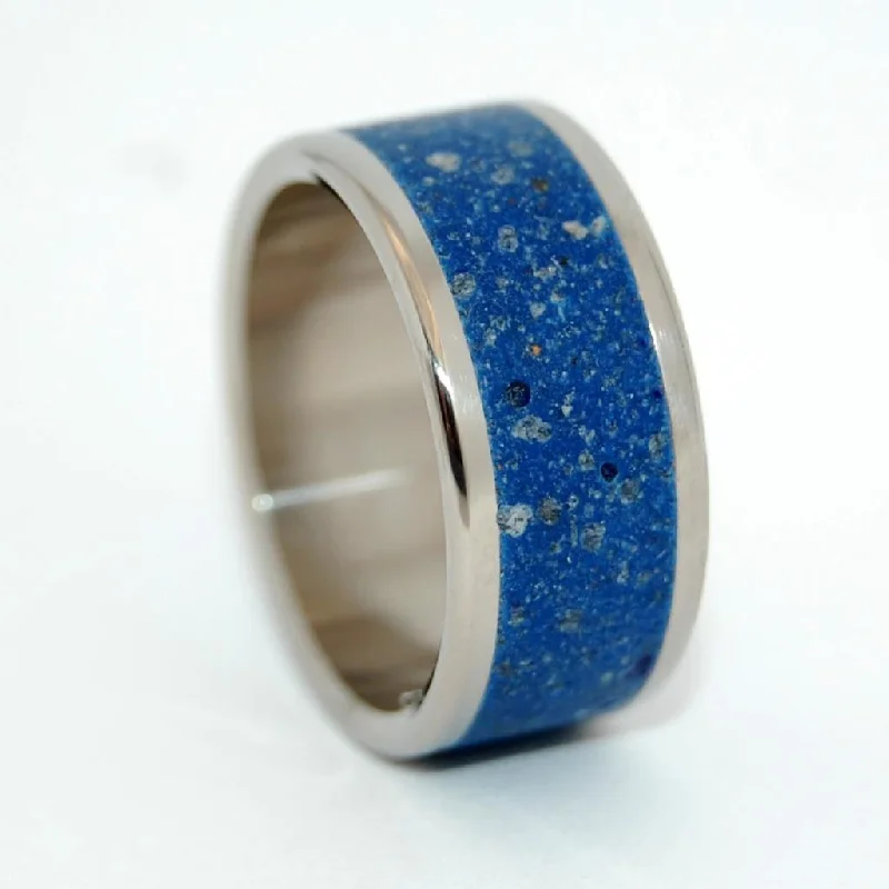 Gotcha | Men's Blue Beach Sand & Titanium Wedding Ring