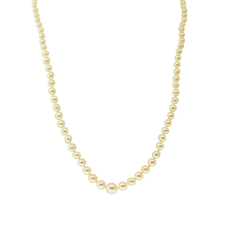 adjustable necklaces for women-Deja Vu 9ct Yellow Gold Cultured Pearl Strand