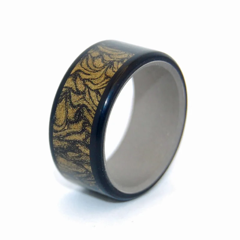 Black And Gold Samurai | Men's Black & Gold Titanium Wedding Ring