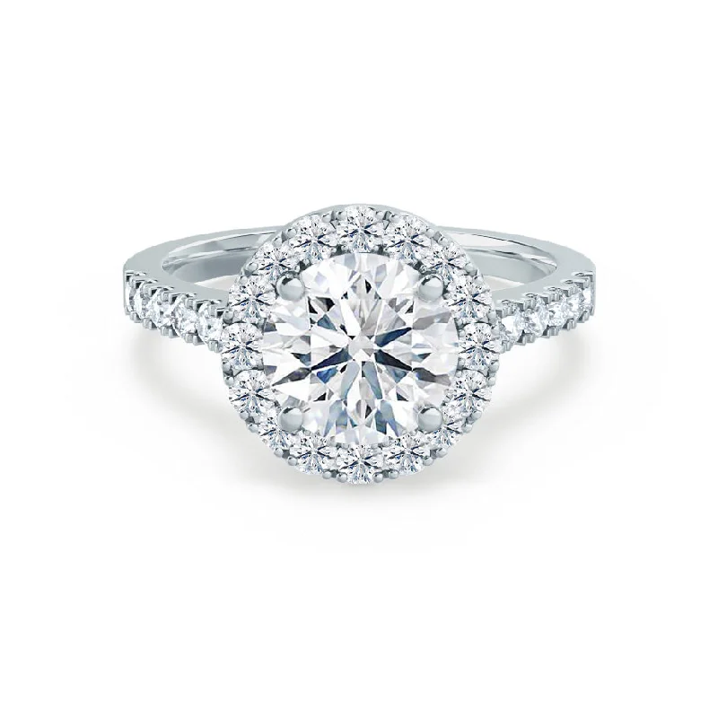 affordable engagement rings for women-CECILY - Round Diamond Platinum 950 Engagement Ring