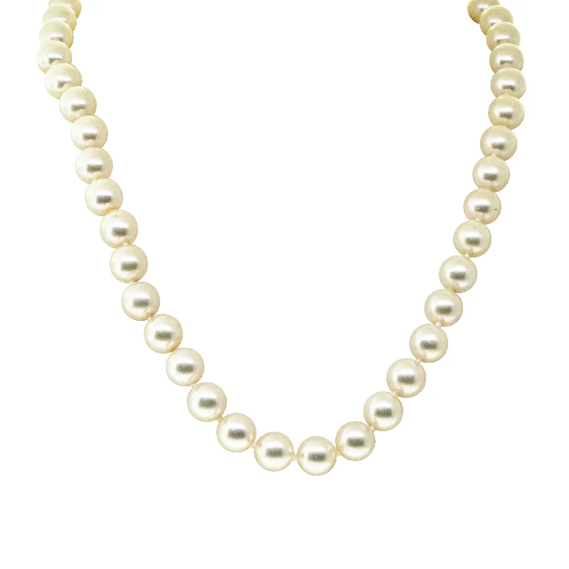 sterling silver necklaces for women-Deja Vu 14ct White Gold Akoya Pearl Strand