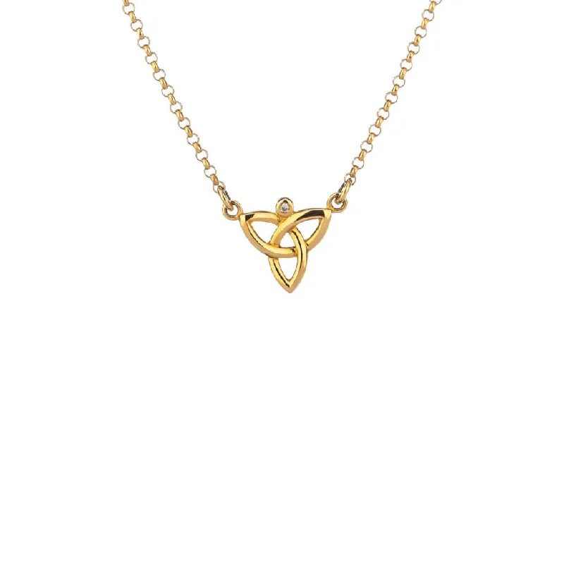 crystal necklaces for women-10K Gold Trinity Necklace - Diamond