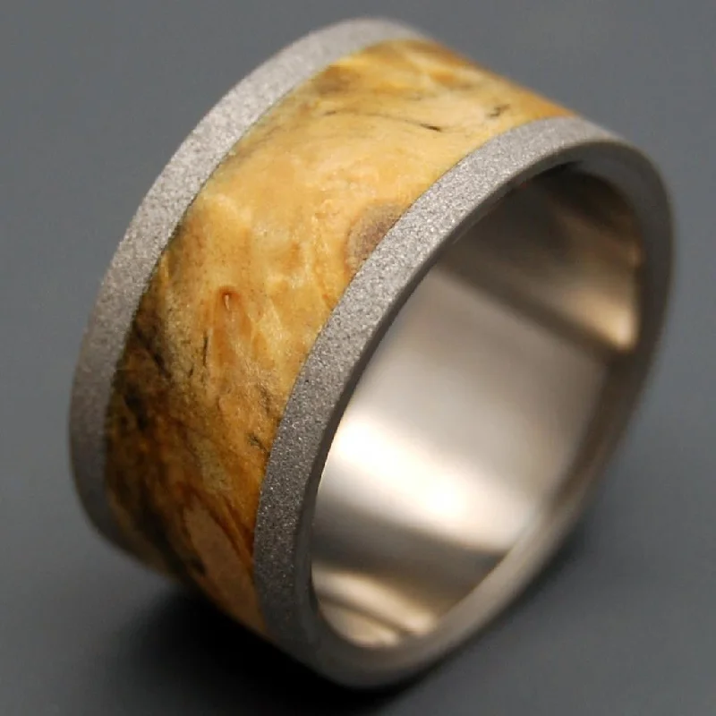 Blond Blasted | Men's California Buckeye Wood & Titanium Wedding Ring