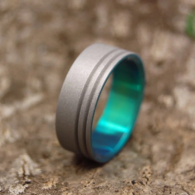 To The Future Green | Men's Green Titanium Wedding Ring