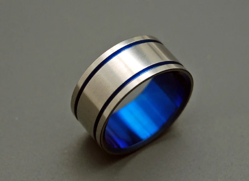 Alma Mater | Men's Blue & Titanium Wedding Ring