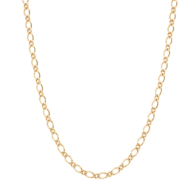 flower necklaces for women-Deja Vu 9ct Yellow Gold Curb Link Necklace