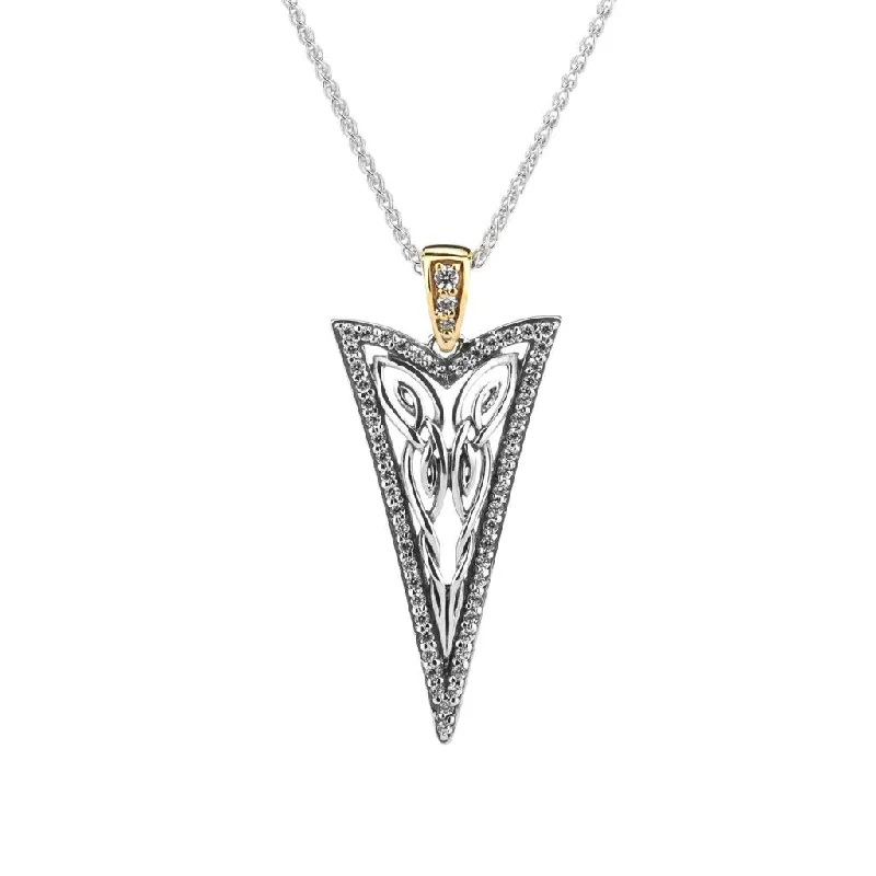 diamond necklaces for women-Silver and 10k Gold Butterfly Gateway Pendant - Small