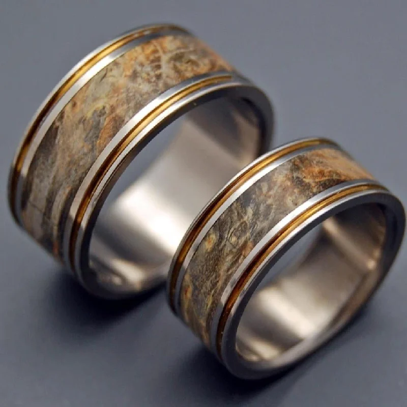 Alchemist | Handcrafted Titanium & Wooden Wedding Ring Set