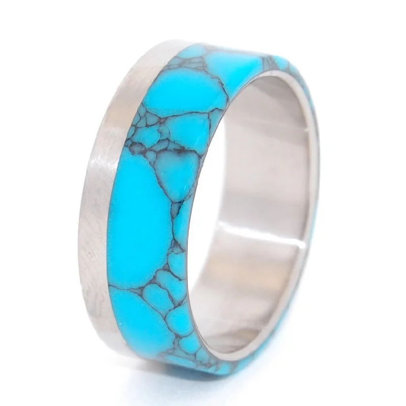 Tempest Looms | Men's Turquoise & Titanium Wedding Ring