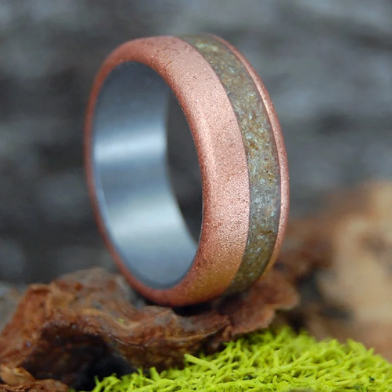 Red Wine Cork & Copper | Men's Red Wine Cork, Copper & Titanium Wedding Ring