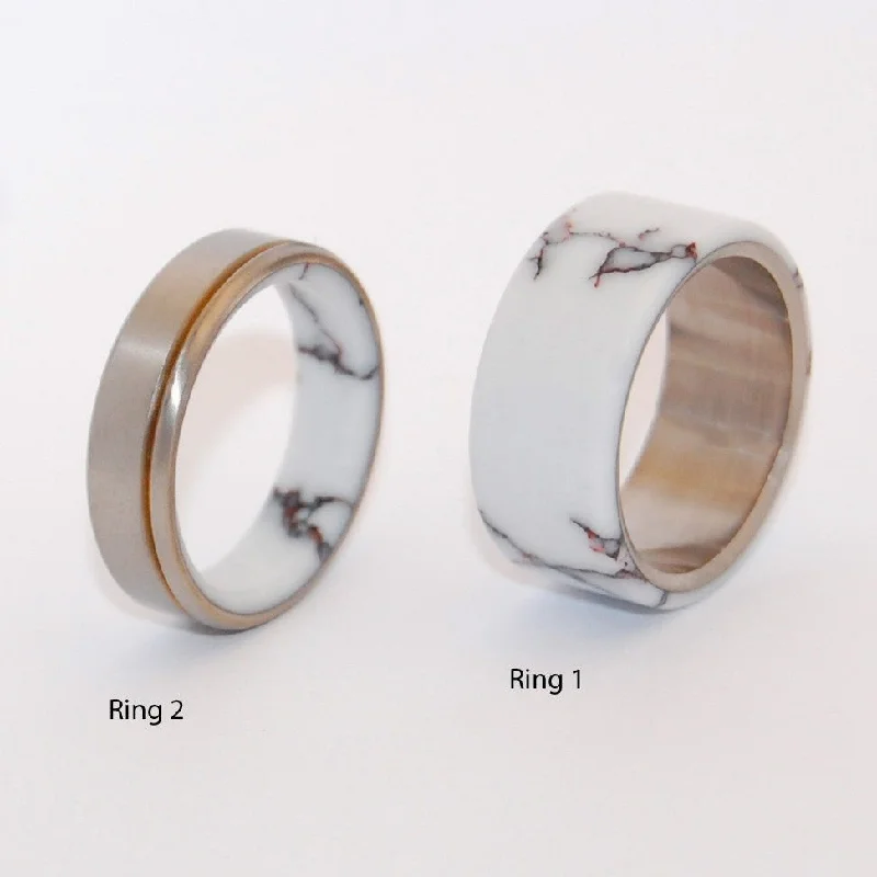 Wild Horse Runs Free | Wild Horse Jasper Stone -Titanium Wedding Ring Set