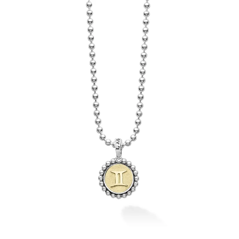 crystal necklaces for women-Signature Caviar Gemini Zodiac Charm Necklace