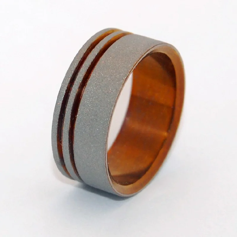 To The Future | Men's Bronze, Sandblasted Titanium & Anodized Titanium Wedding Ring