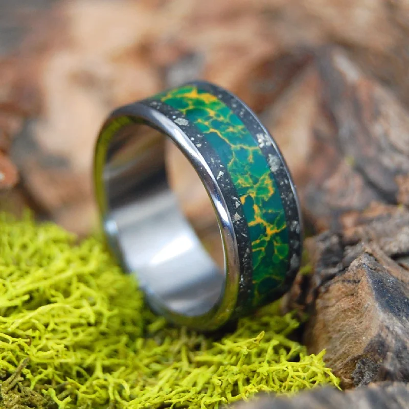 Fool For Love Ii | Men's Fools Gold, Egyptian Jade & Titanium Wedding Ring