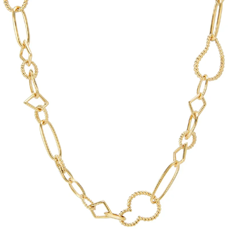 custom charm necklaces for women-Caviar Gold 18K Gold Multi Link Necklace