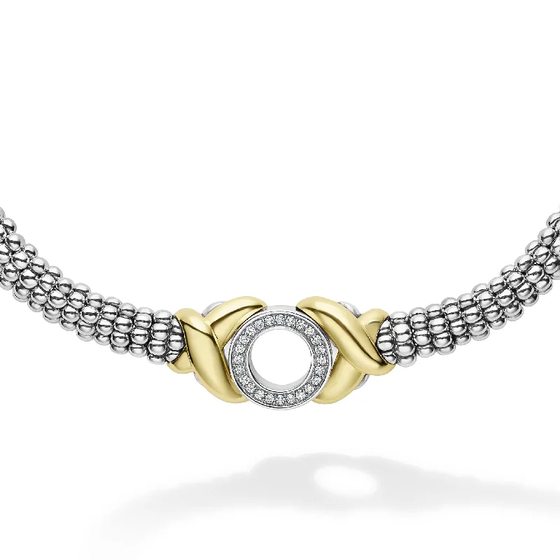 delicate necklaces for women-Embrace 18K Gold XO Diamond Necklace