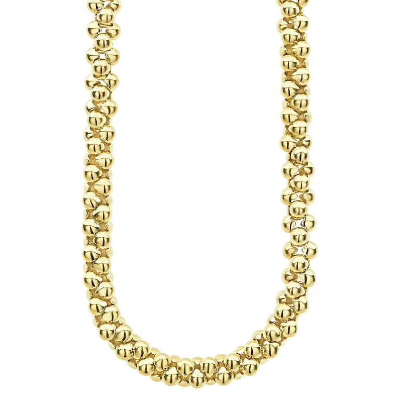 unique necklaces for women-Caviar Gold 18K Gold Caviar Necklace | 11mm