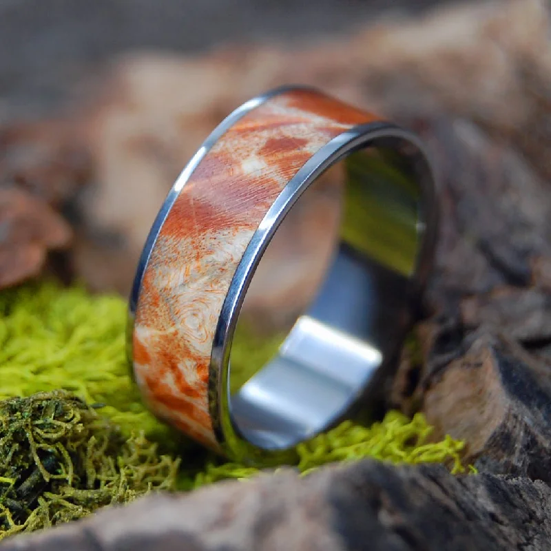 Sweet Home | Men's Box Elder Wood & Titanium Wedding Ring