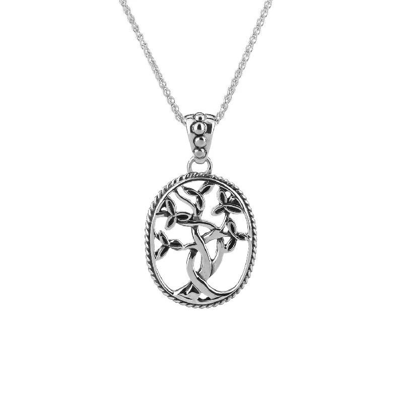 anniversary necklaces for women-Silver Tree of Life Pendant Small