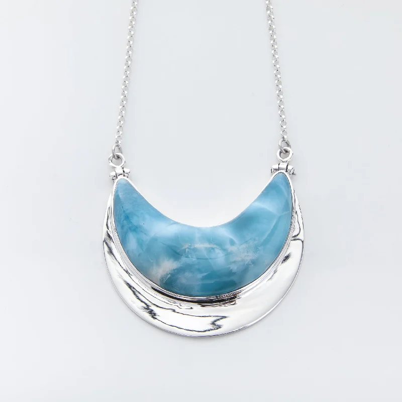 vintage-inspired necklaces for women-Larimar Necklace Gloria