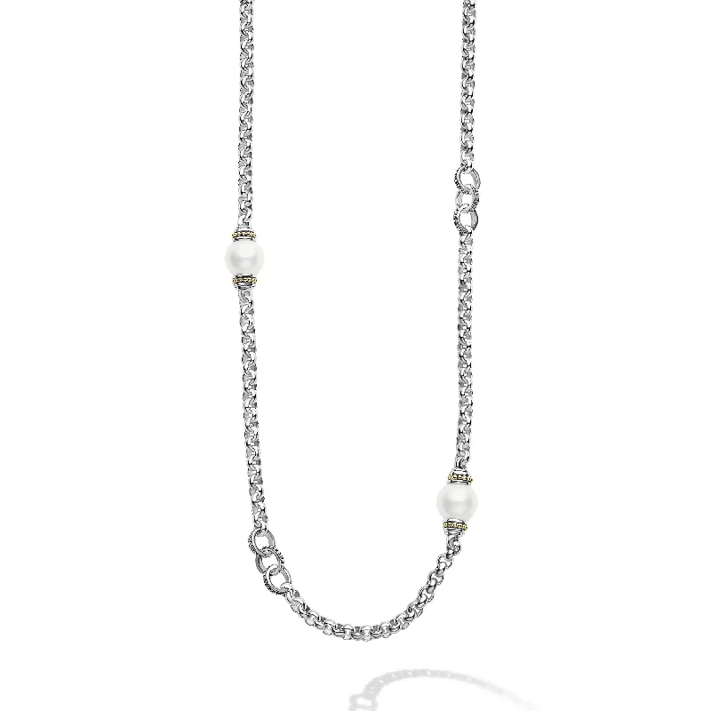 casual necklaces for women-Luna Five Pearl Link Necklace