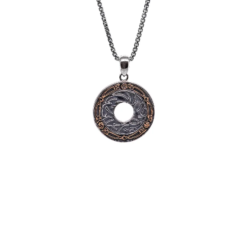 modern pendant necklaces for women-Silver and Bronze Cernunnos Ancient Celtic Coin Round Pendant