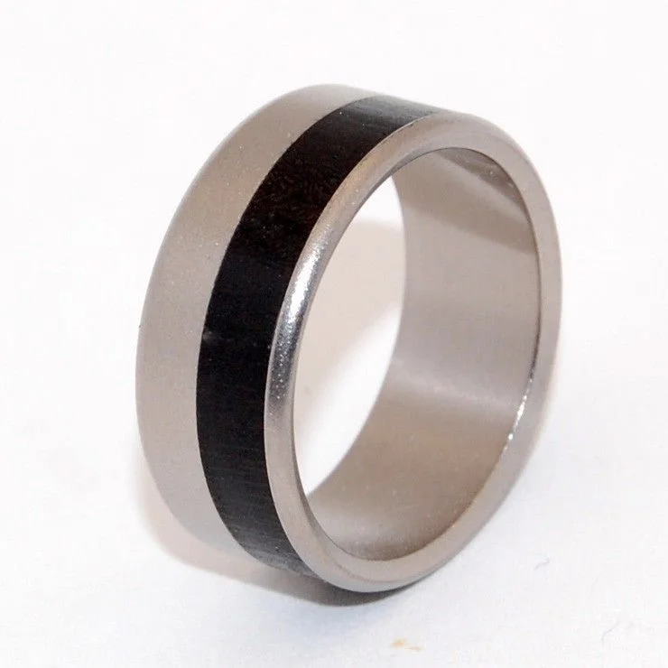 Pistol | Men's Gabon Ebony Wood & Black Titanium Wedding Ring